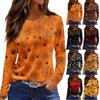 Ayollar Modasi Kundalik Yirtiq Etek Dumaloq Bo'yin Uzun Qisma Keng Halloween Bosmali T-shirt Ayollar Topi