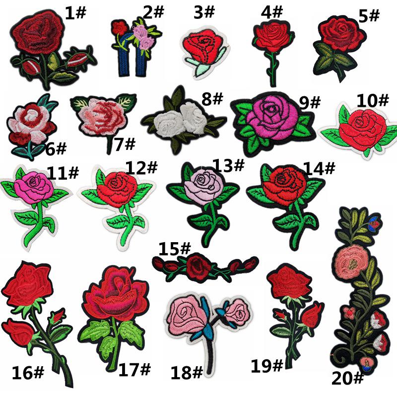 Вышитая термоаппликация из ткани «Роза и цвет сливы» для украшения одежды