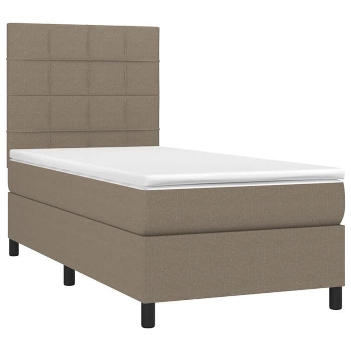 Maison Exclusive - Sommier à lattes de lit et matelas et LED Taupe 80x200 cm Tissu