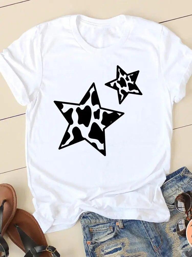 Graphic Tee T-shirts Short Sleeve Ladies Casual Clothing Flamingo Beach 90s Trend Summer Women Fashion Female T Shirt Clothes