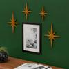 4Pcs Retro Starburst Wall Decoration 3D Printed Mini Mid-Century Starburst Wall Art Home Bedroom Living Room Bathroom Wall Decorative Sign