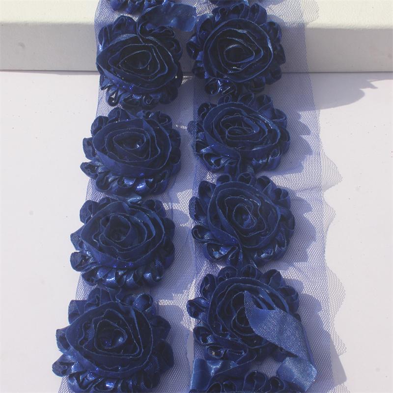 1y 2.5 дюймов блестящие цветы из ткани для принцессы девочек повязки на голову аксессуары для волос детские рубашки туфли своими руками поделки цветы