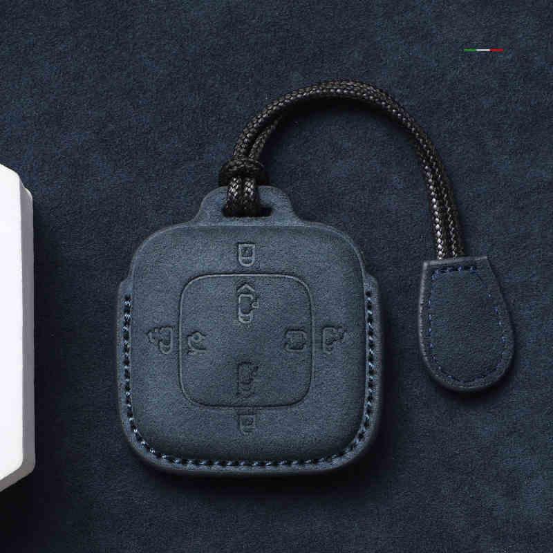 Для Zeekr 001 7X X 009 Чехол для брелока, Специальный замшевый чехол для защиты ключа, Bluetooth-сумка для ключей с пряжкой, Автомобильные аксессуары, Кожа