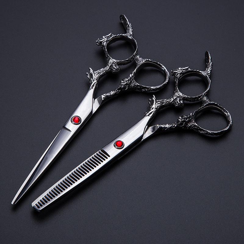 Профессиональные стальные 6-дюймовые ножницы Silver Dragon для волос, филировочные ножницы для парикмахеров, парикмахерские ножницы