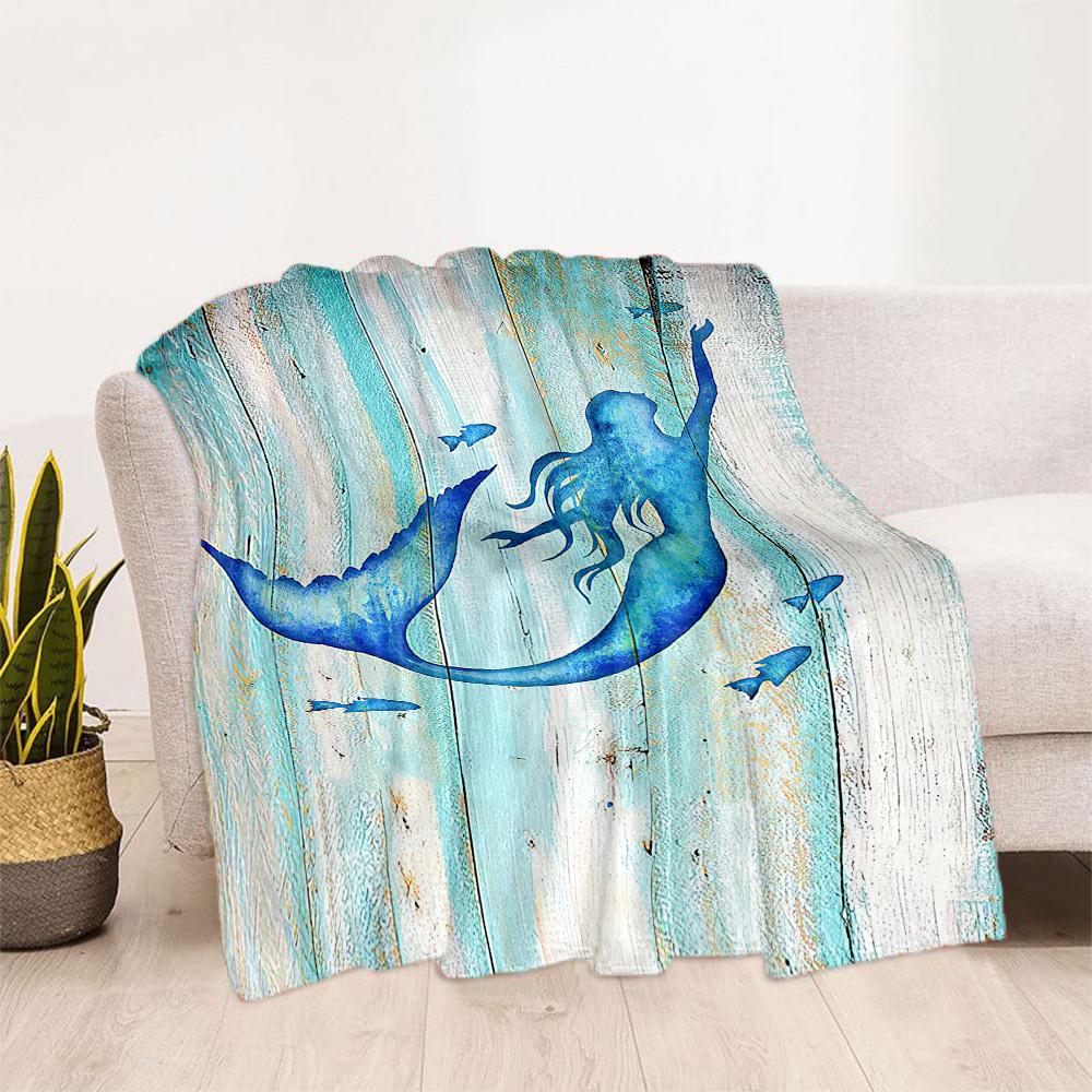 Mermaid Watercolor Fantasy Art Blankets are suitable for living rooms, bedrooms, camping, and other places, making them an ideal choice for gifts.