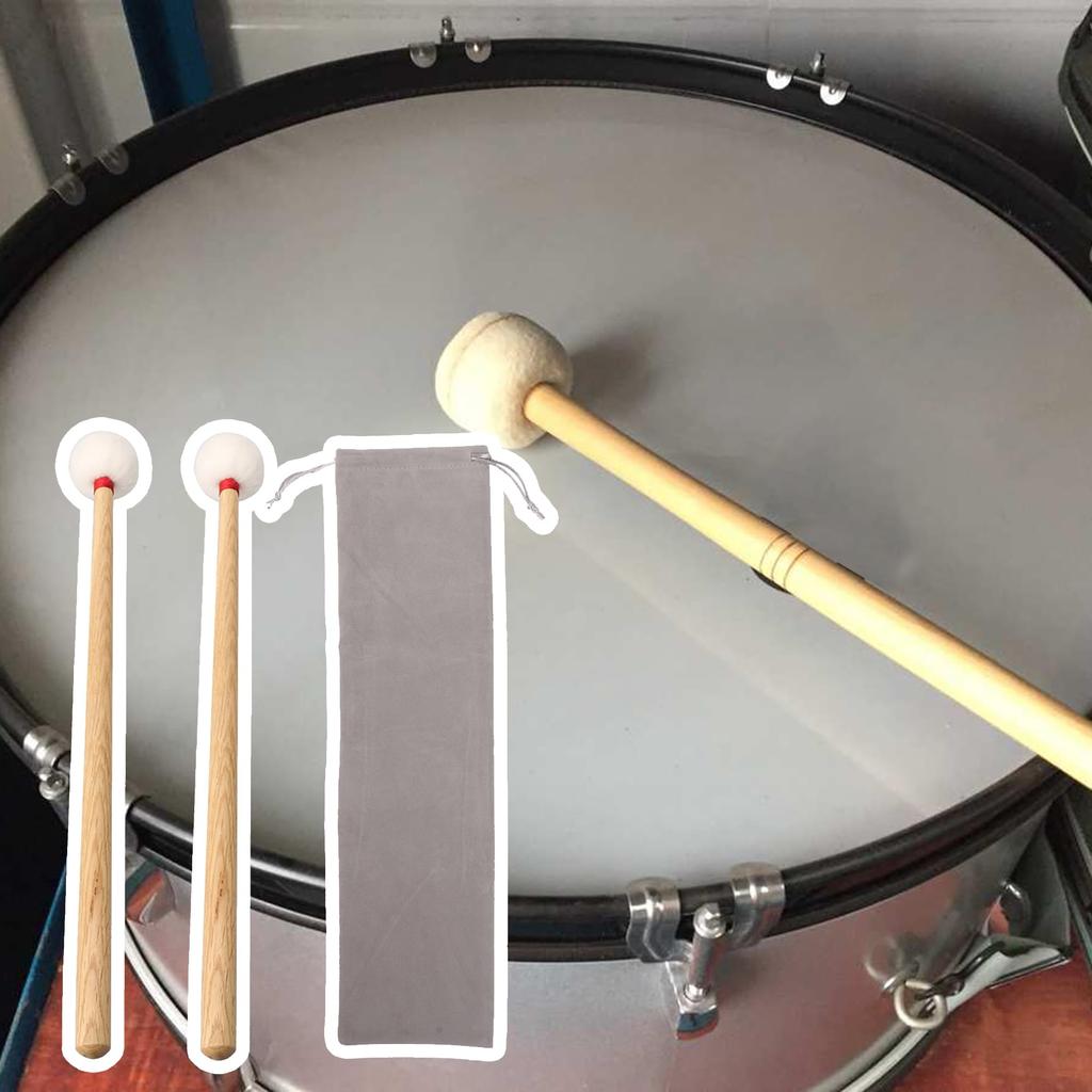 Yibuy Timpani Mallet, Medium Hard, Clear Tone, Cork Core, 35mm, Wood & Velvet