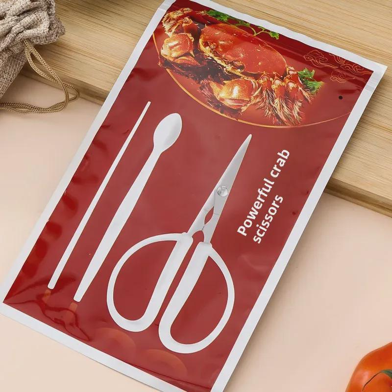 Набор инструментов для поедания крабов: Набор из 3 предметов с ножницами и инструментами для очистки крабов.