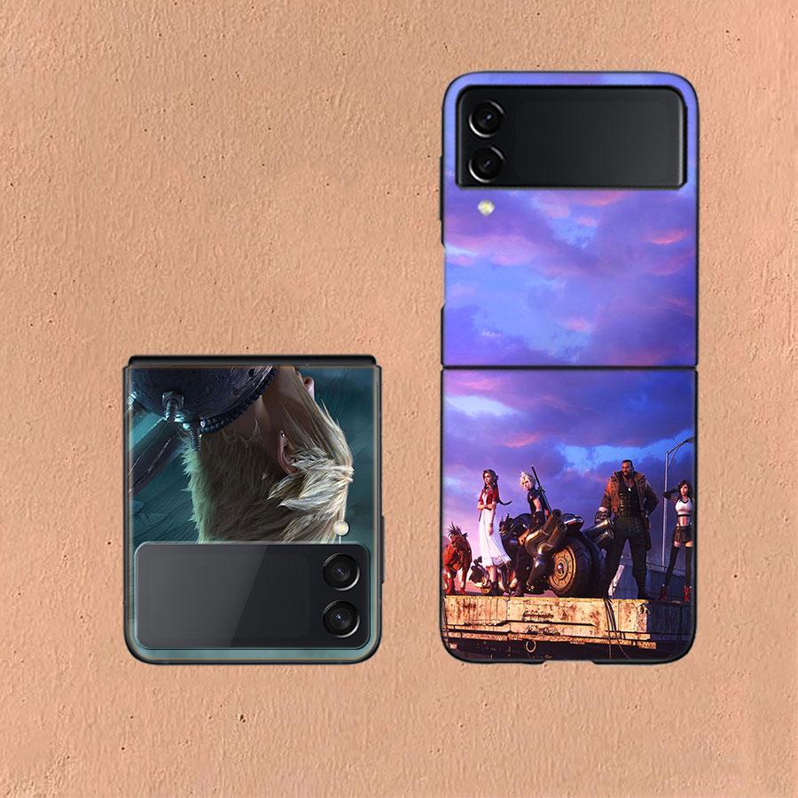 Final Fantasy VII Для Samsung Galaxy Z Flip 5 4 3 Чехол Ударопрочный Жесткий Чехол Телефон Z Flip 6 7 5G Z Flip 5 4 5G TPU PC Жесткий Coq