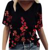 Summer V-neck 3D Abstract Printed Top Fashionable Casual Short Sleeved Women's T-shirts