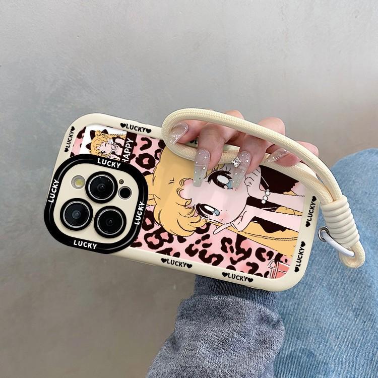 Леопардовый принт красивая девушка подходит для apple 16promax puff shell iphone1514/13 мультфильм 12 анти-падение