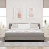 Box Spring Bed with Headboard Taupe 200 x 180 cm Fabric
