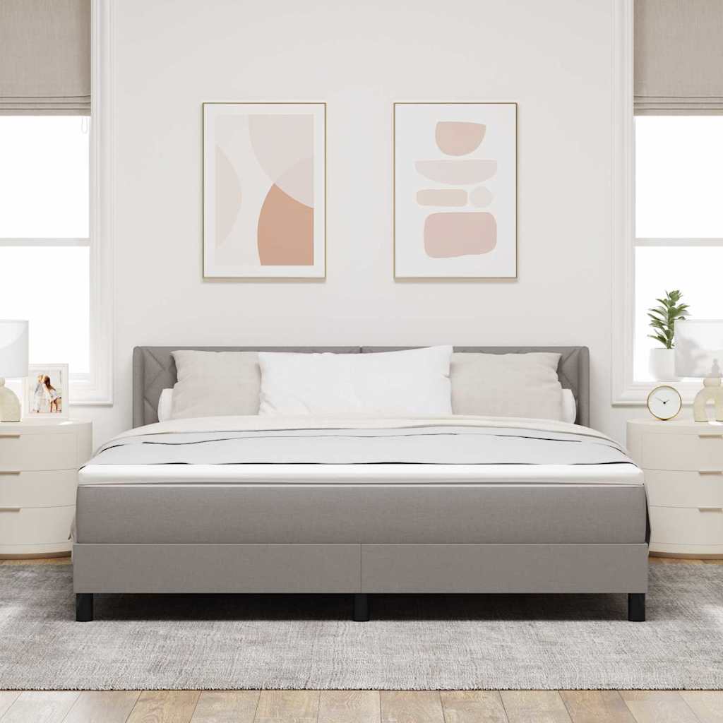 Box Spring Bed with Headboard Taupe 200 x 180 cm Fabric