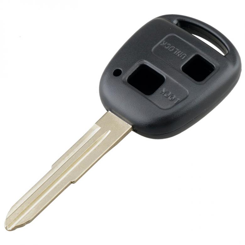 Car Key Fob Case Shell with TOY41 Uncut Blade and Rubber Button Pad Fit for Toyota Yaris