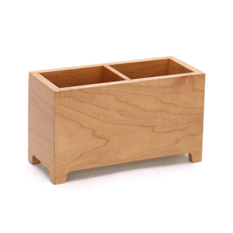 Multifunctional Wooden Desktop Organizer - Calendar & Pen Pencil Holder for Home Office