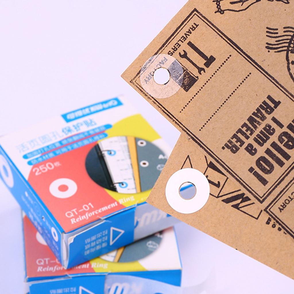 250 шт./коробка с отрывными листами бумаги для укрепления отверстий этикетки круглые наклейки офисные этикетки самоклеящиеся дыроколы протектор