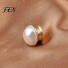 Fabric Friendly Magnetic Pin 2Pcs Faux Pearl Clothes Button, Fake Cat Eye Stone Brooch Women Safety Button for Shirts Scarf Shawl, Decorative Clothing