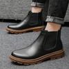 Men Warm Chelsea Boots Winter Men Boots Shoes New Fashion Leather Boots Comfortable Ankle Boots Short Plush Winter Warm Shoes