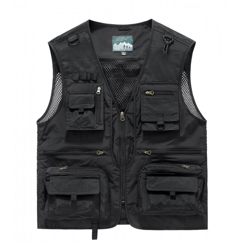 Mens Casual Outdoor Vest Multi-pocket Fishing Photography Workwear Sleeveless Jacket