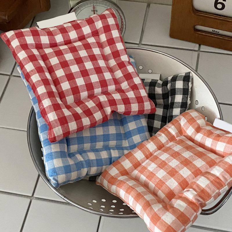 1 шт. подставка под приборы самодельные подставки под стол декор в клетку квадратная чашка кухонные принадлежности 15x15 см изоляционный коврик