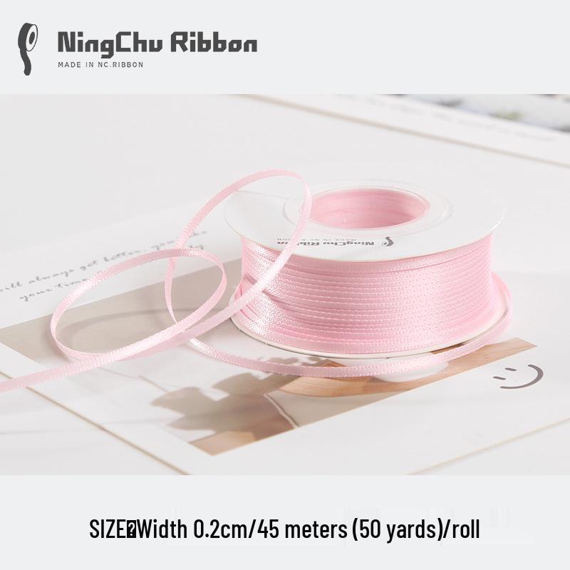Двусторонняя атласная лента 2 мм для закладки, свадебных бантов и подарочной упаковки
