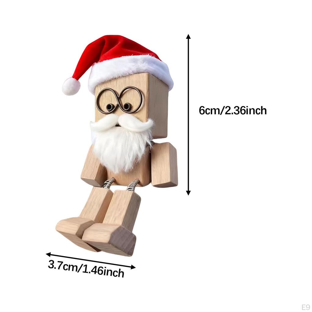 Shaking Feet Wooden Doll Ornament Auto Accessories for Home Decor