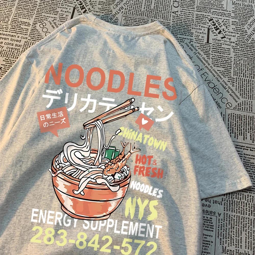 Футболка с рисунком аниме Noodies, мужская, свободная, большого размера, новая, летняя, хлопковая, креативная, футболки