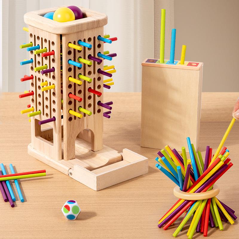 Montessori Wooden Pegging & Throwing Game: Color Recognition & Parent-Child Interaction Toy