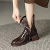 Модные новые зимние ботинки для женщин, осенние короткие ботинки, квадратный носок, массивный каблук, женские теплые шерстяные ботинки, обувь на платформе, туфли на высоком каблуке
