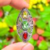 Peridot, Garnet Gemstone 925 Sterling Silver Gift Jewelry Ring Size 8