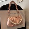 Spring and summer new Korean pearl pleated cloud underarm bag niche popular shoulder messenger bag trendy versatile woman