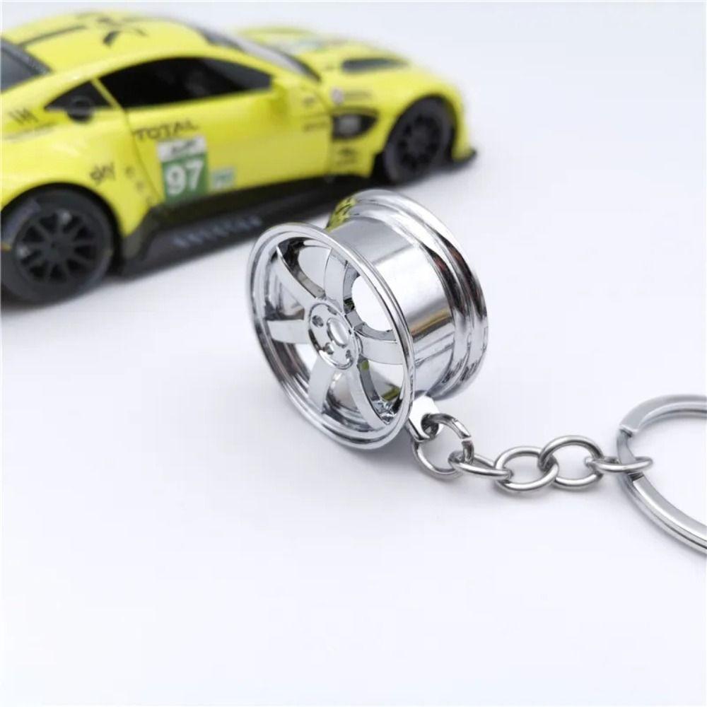 Цинк Цинковый сплав Брелок для ключей в виде автомобильного колеса Ступица колеса Шина Обод Держатель для ключей Индивидуальность Подарки