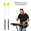1 пара шерстяных палочек для маримбы с ручками из резинового стекловолокна для начинающих (желтый)
