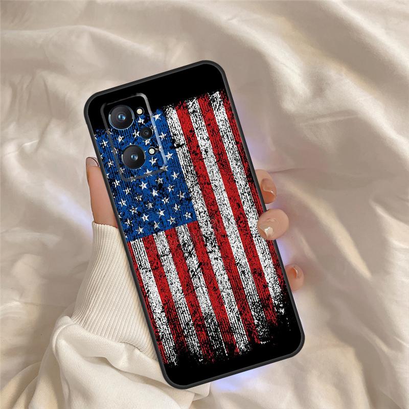 Чехол Флаг США для Realme C55 C71 C75 C61 C53 C33 C63 C51 C65 C67 11 12 13 14 15 Pro Plus GT6 GT7 Pro