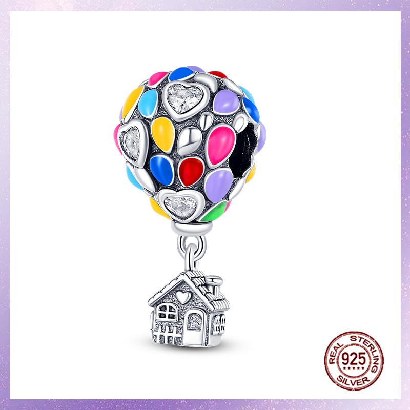 Фиолетовые Шармы Медный Fit Оригинальный Подвесной Браслет Бабочка Стекло Сердце Перо Клип Шарм Подвеска Светящаяся Бусина DIY Ювелирные Изделия