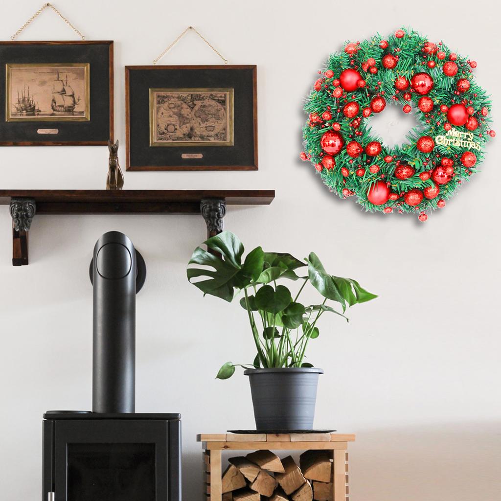 Рождественские венки для входной двери 19,7-дюймовый искусственный рождественский венок Рождественские шаровые украшения