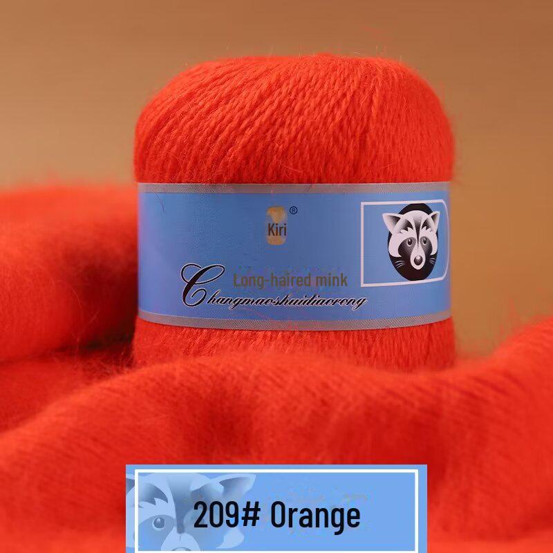 Мягкая пряжа из кашемира ручной работы для шапок и шалей, пряжа из шерсти норки с длинным ворсом средней толщины для вязания крючком