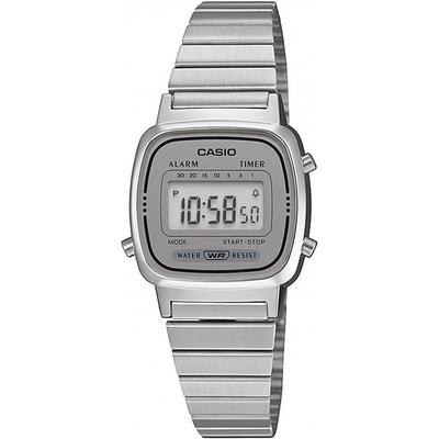Женские цифровые часы Серебристо-серые La670wa 7