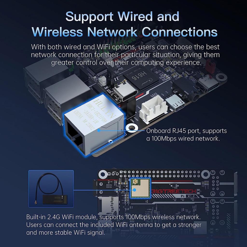 Комплект бесшумной платы управления BTT Pi V1.2 и SKR Mini E3 V3.0 для Ender3 Ender3 Pro, поддержка 3D-принтера Запустите прошивку Klipper