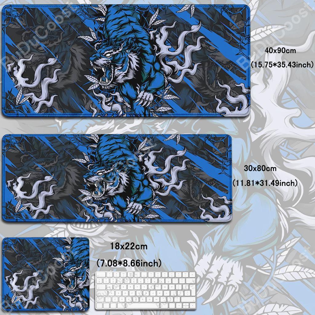 Anime Tiger Mouse Pad Large Size Laptop Computer Lock Edge Desk Mat Rubber Mousepad Gamer Carpet Gaming Accessories Keyboard Mat