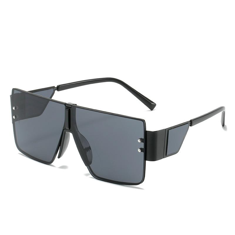 One-piece sunglasses, European and American fashion large-frame integrated glasses, personalized multi-lens square sunglasses for women