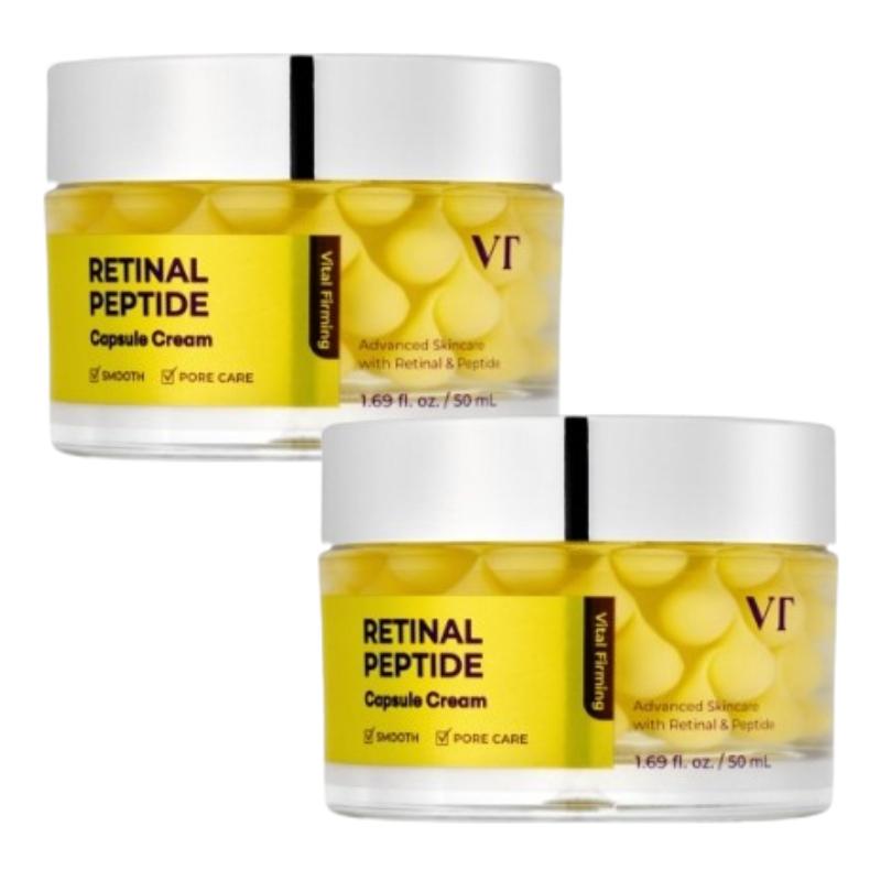 VT COSMETICS Капсульный крем для лица с ретинальным пептидом 50 мл – Гель-крем с ретиналем и 9 пептидами для ухода за порами, упругостью и гладкостью кожи