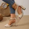 2024 Новые простые и модные туфли Fishmouth с молнией сзади, женские сандалии, летние римские сандалии на шпильках сбоку, дизайнерские сандалии