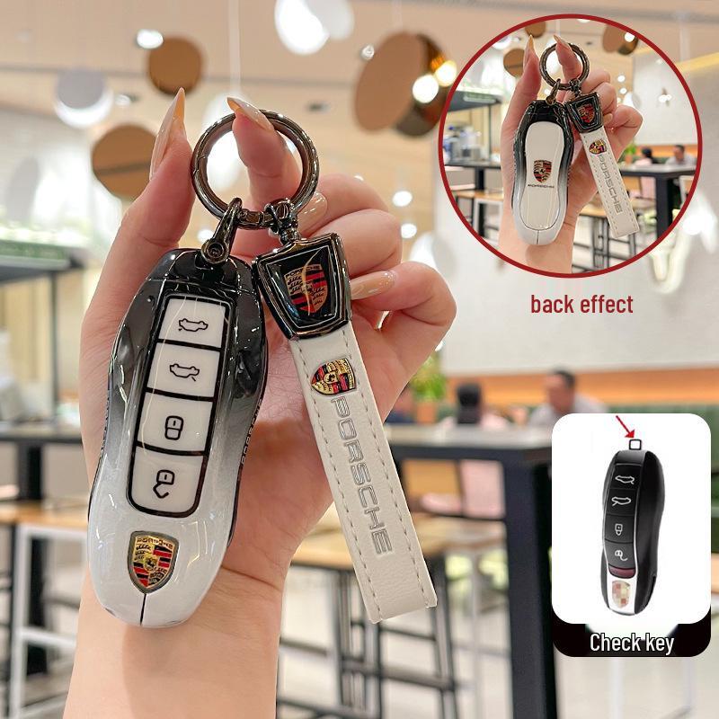 Compatible with Porsche key cases: Cayenne, Panamera, Macan, 911, 718, and Taycan.