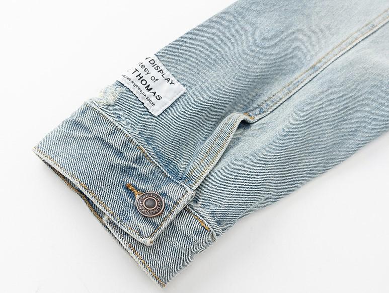 Модная джинсовая куртка Gallery Dept выцветшего синего цвета с вышитым логотипом