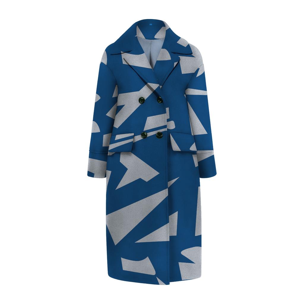 IHUASU Loose Winter Autumn Women's Tweed Jacket Warm Commuter Temperament Coat