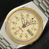 USED RARE VINTAGE SEIKO 5 AUTO 7009A JAPAN MENS CREAM DIAL WATCH 621a-a413410-2 SKU621a-a413410