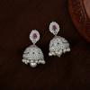 Charming Jhumka Designer Rhodium Plated Pearl Earrings For Women