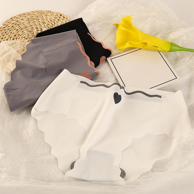 3 шт./лот Сексуальные трусики из ледяного шелка Женские трусики средней посадки Бесшовные трусы Женское нижнее белье для девушек M-XL