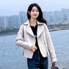 Stylish Spring Women's Small Leather Jackets Slim Fit Short PU Outwear
