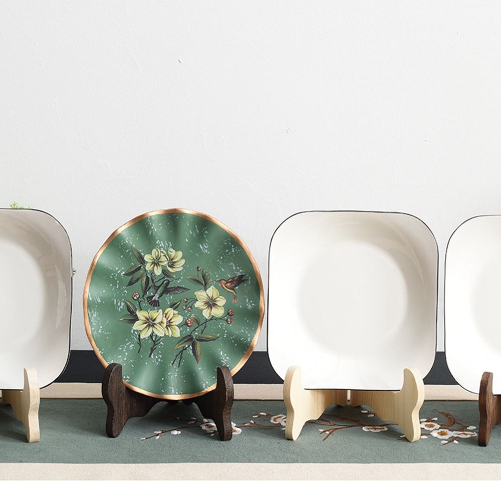 Home Decor Porcelain Plate Display Foldable Storage Rack Easel Display Stand Decorative Rack